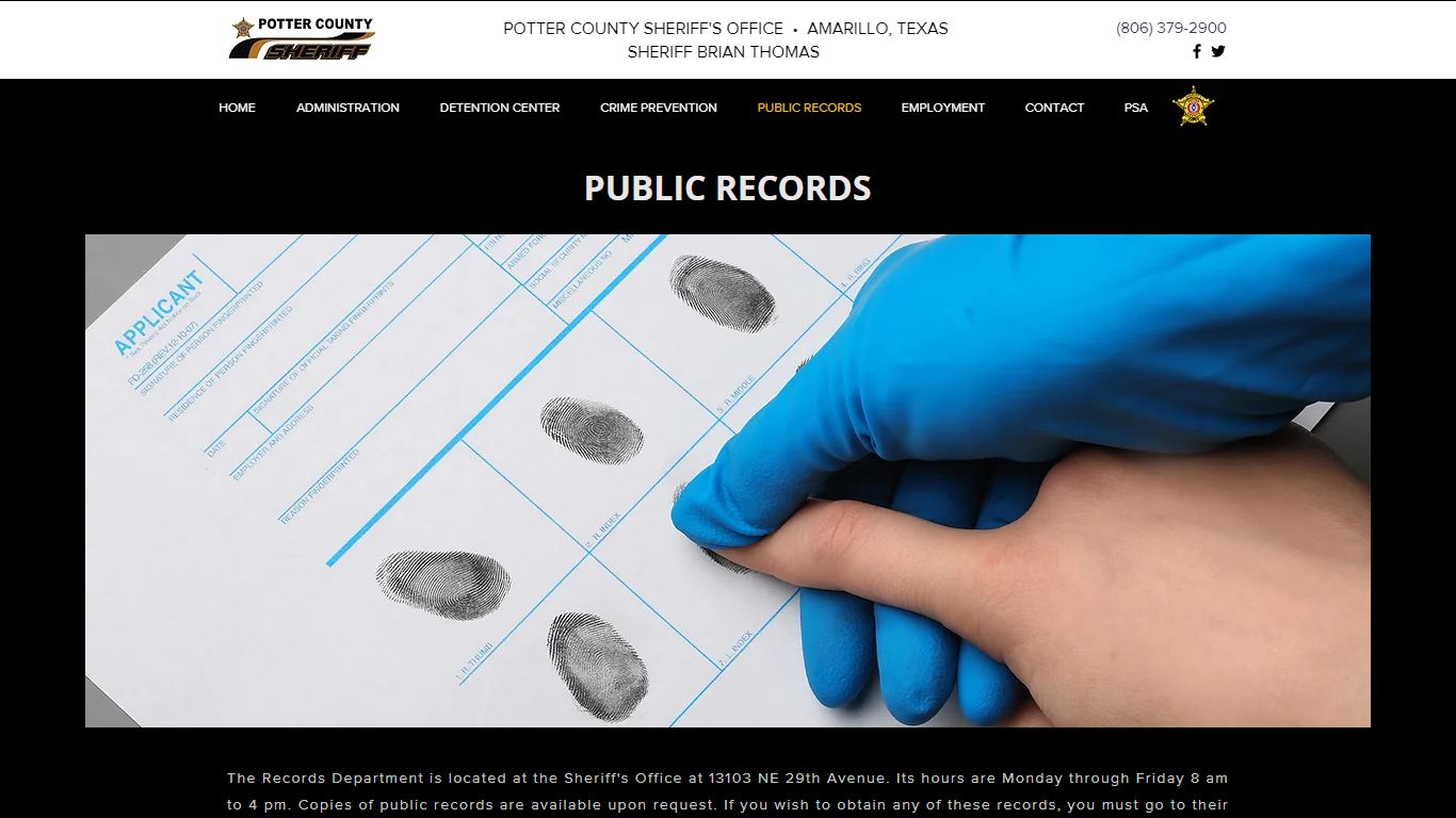 Public Records | Potter County Sheriff's Office - Potter Co. Sheriff