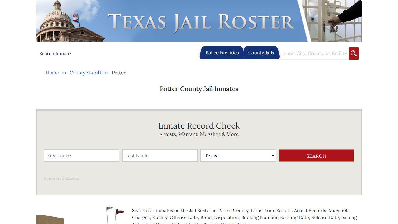 Potter County Jail Inmates - Jail Roster Search