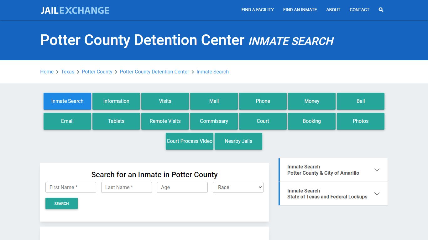 Potter County Detention Center Inmate Search - Jail Exchange